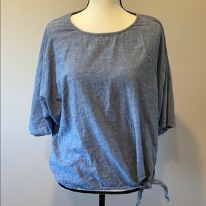 Time and true chambray top